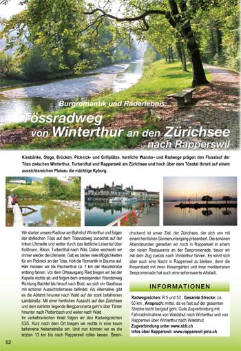 Radtour: Tössradweg von Winterthur nach Rapperswil am Zürichsee